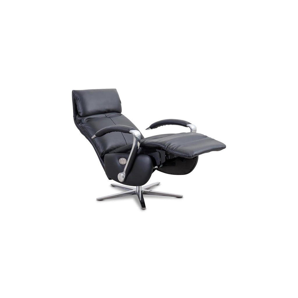 Fernsehsessel mit Doppelmotor 32632 RUMBAA in Leder Z73 nachtschwarz - Sessel Leder