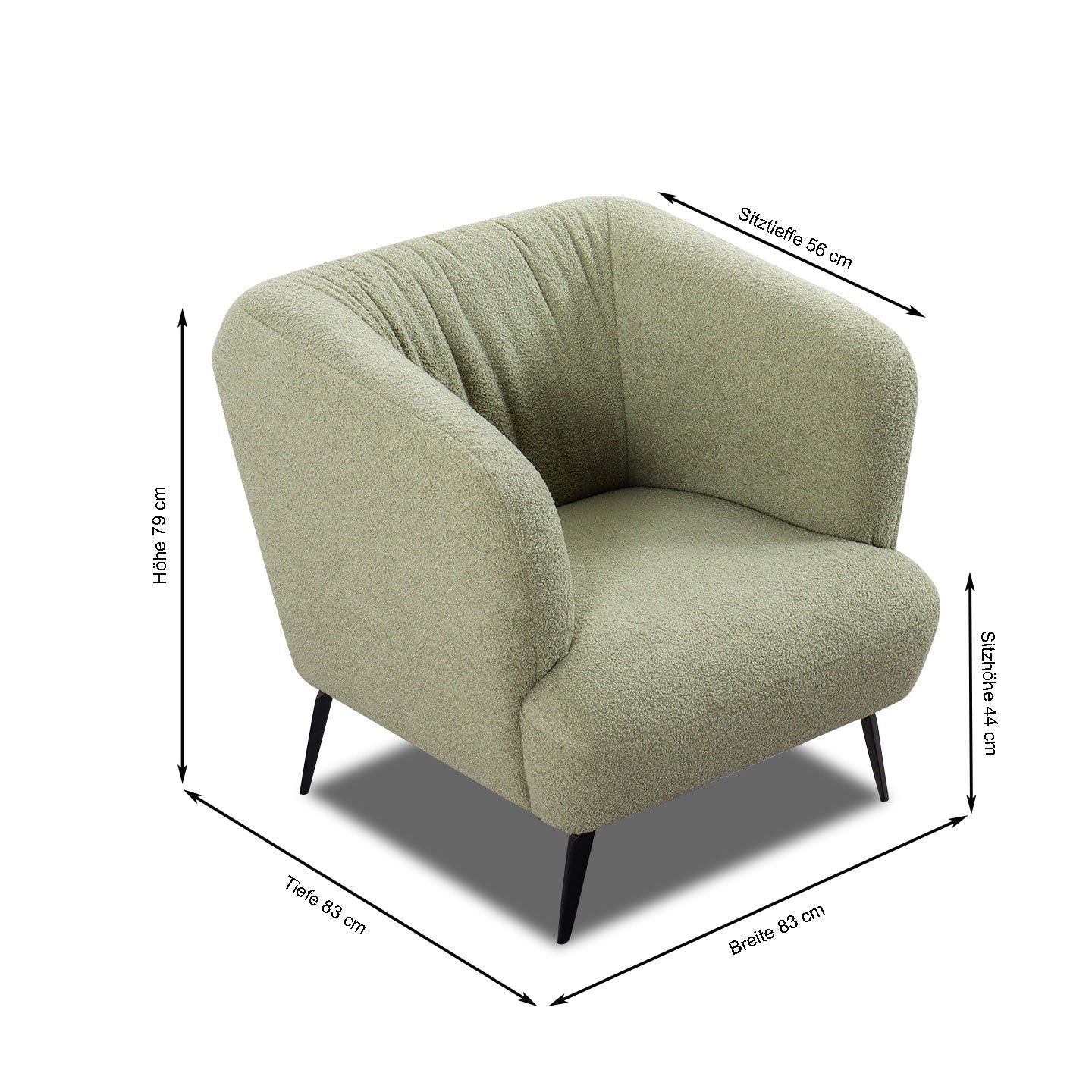 Willi Schillig Sessel 12342 ELLA in Stoff V86 hellgrün - Sessel Stoff