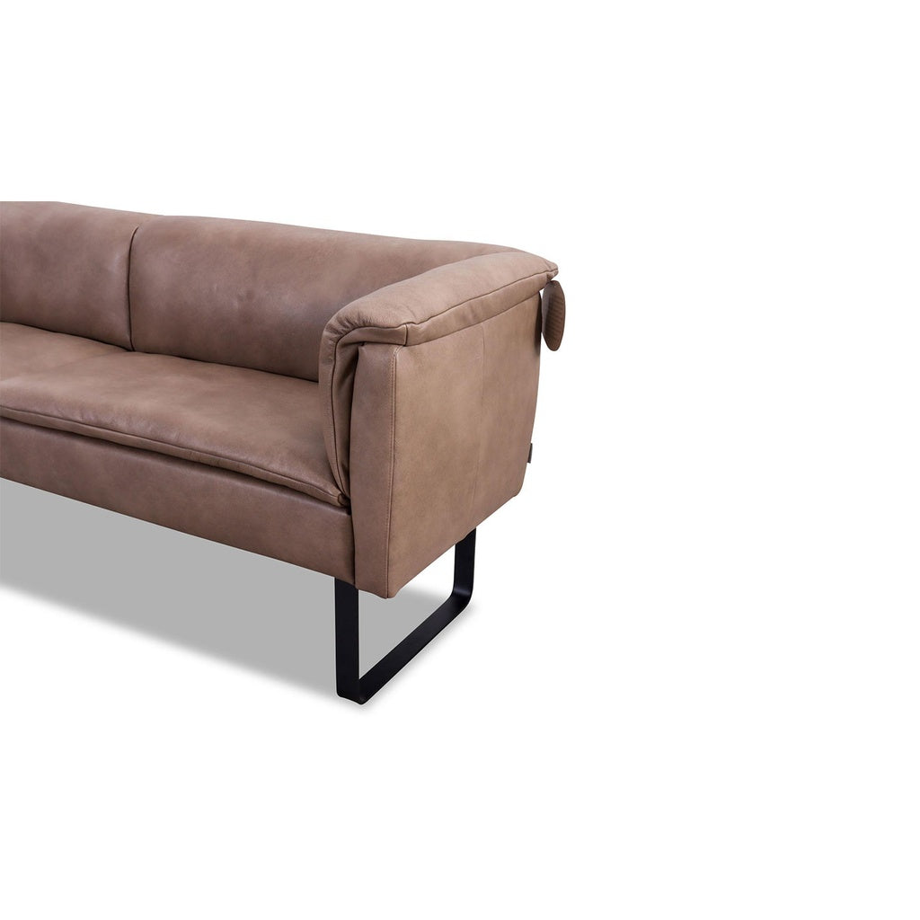 Sitzbank 11752 Lounge Breite 218cm in Leder Z75 sand - Sitzbank