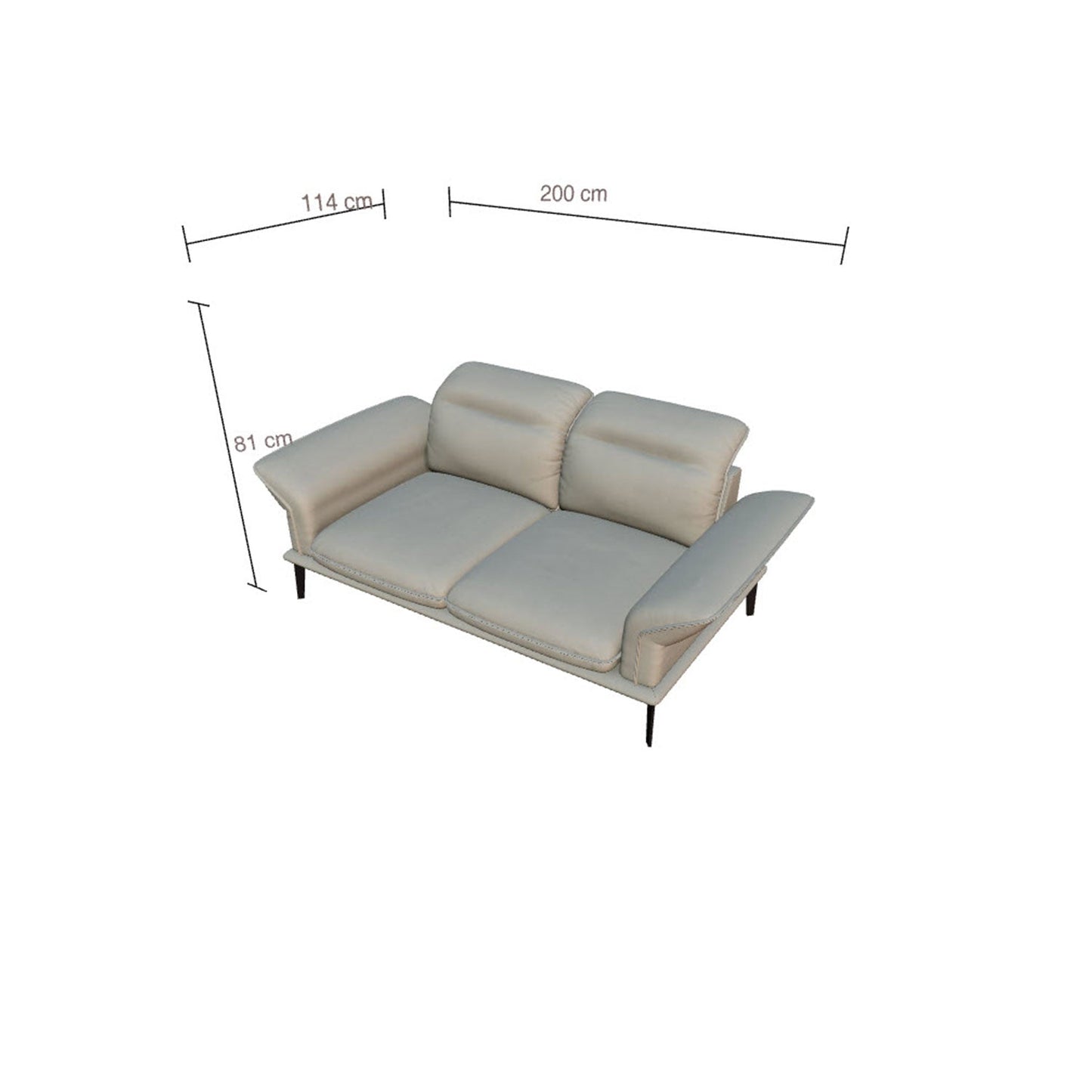 Willi Schillig Sofa 24600 Sherry in Stoff V39 grey