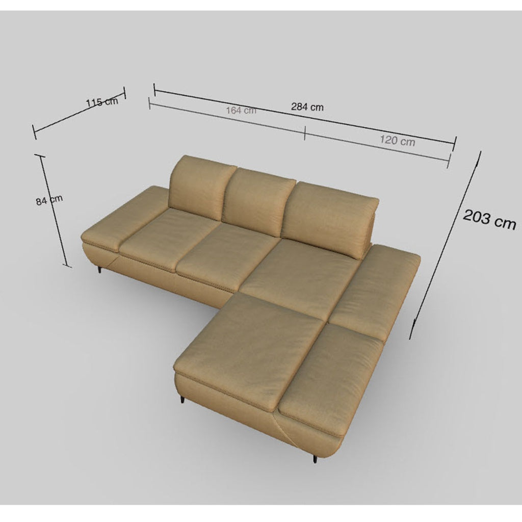Ecksofa 15278 TAOO in Stoff W82 honey - Sitzdesign