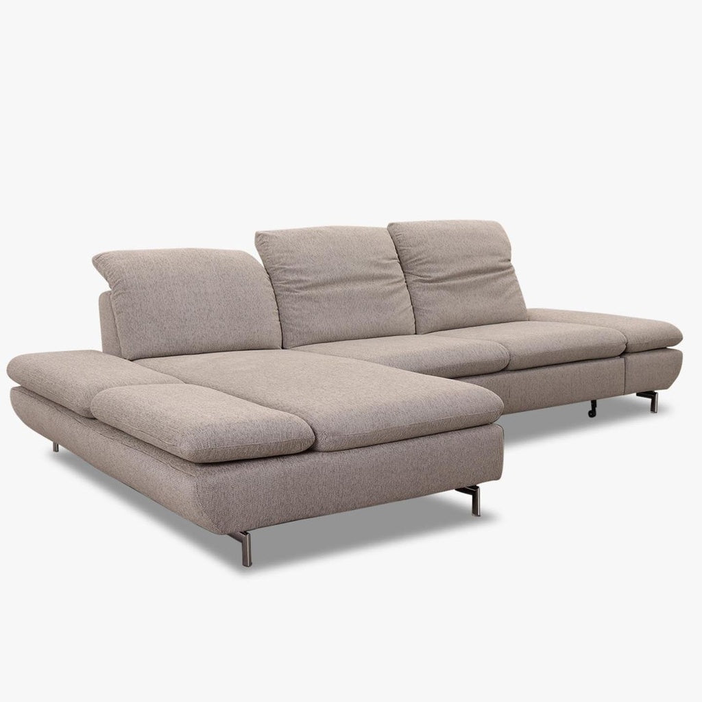 Ecksofa 15259 Jackie in Stoff W60 silver - Ecksofa Stoff