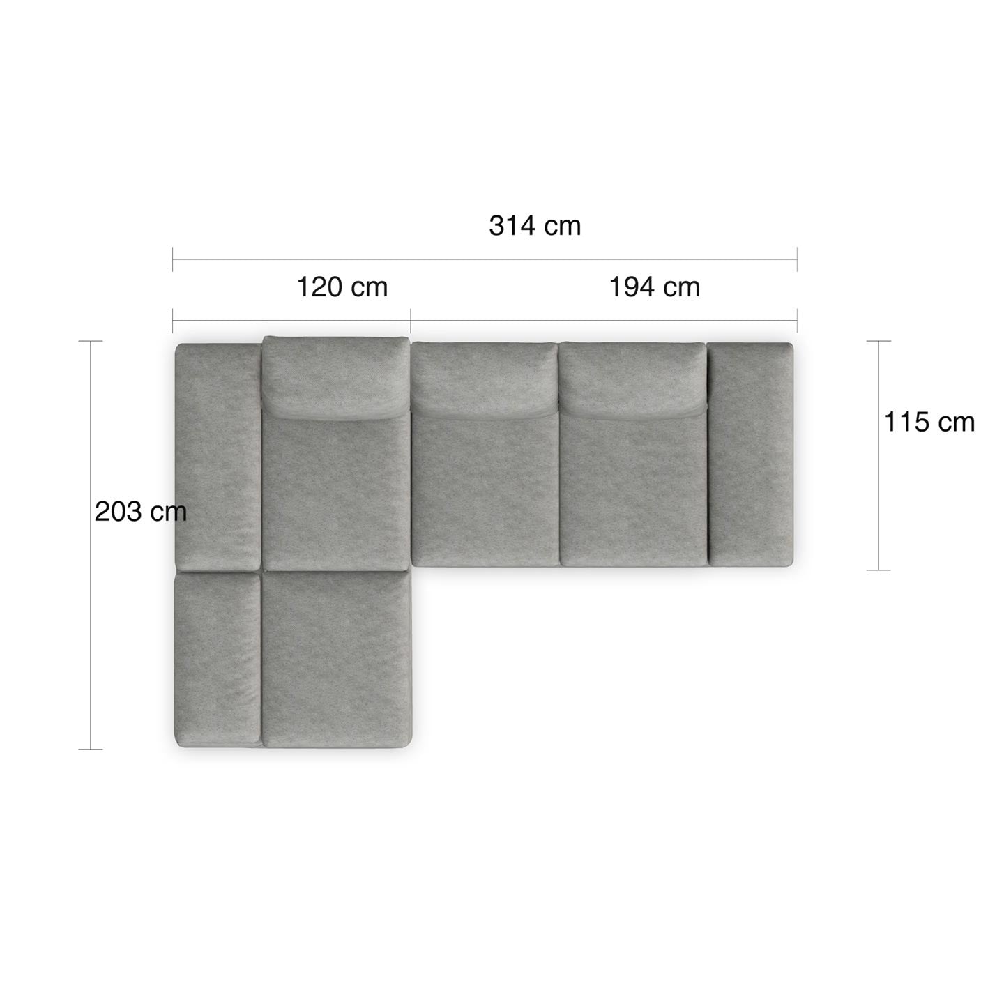 Willi Schillig Taoo Variante Ecksofa 15259 in Stoff W60 silver - Ecksofa Stoff