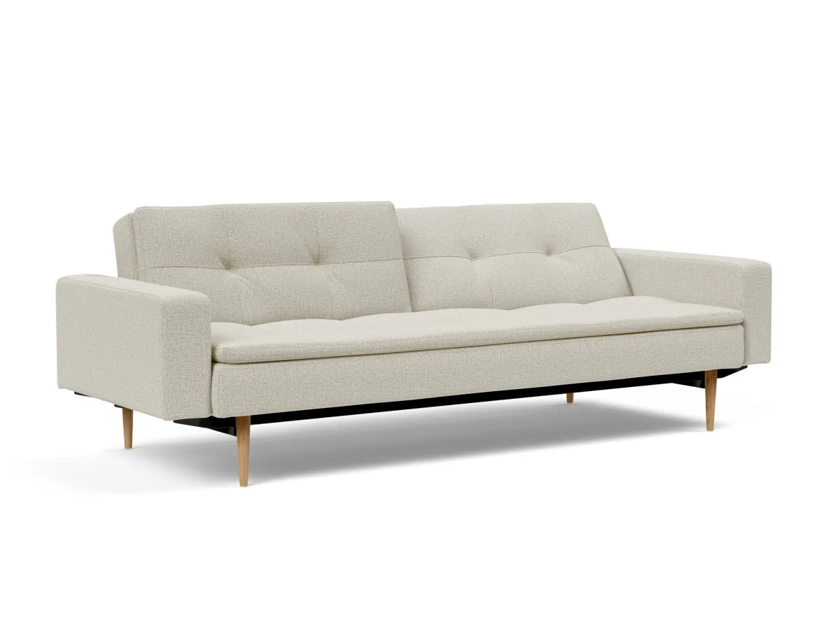 Dublexo Styletto Schlafsofa Schwarzes Holz mit Armlehnen – SOFA-RELAX