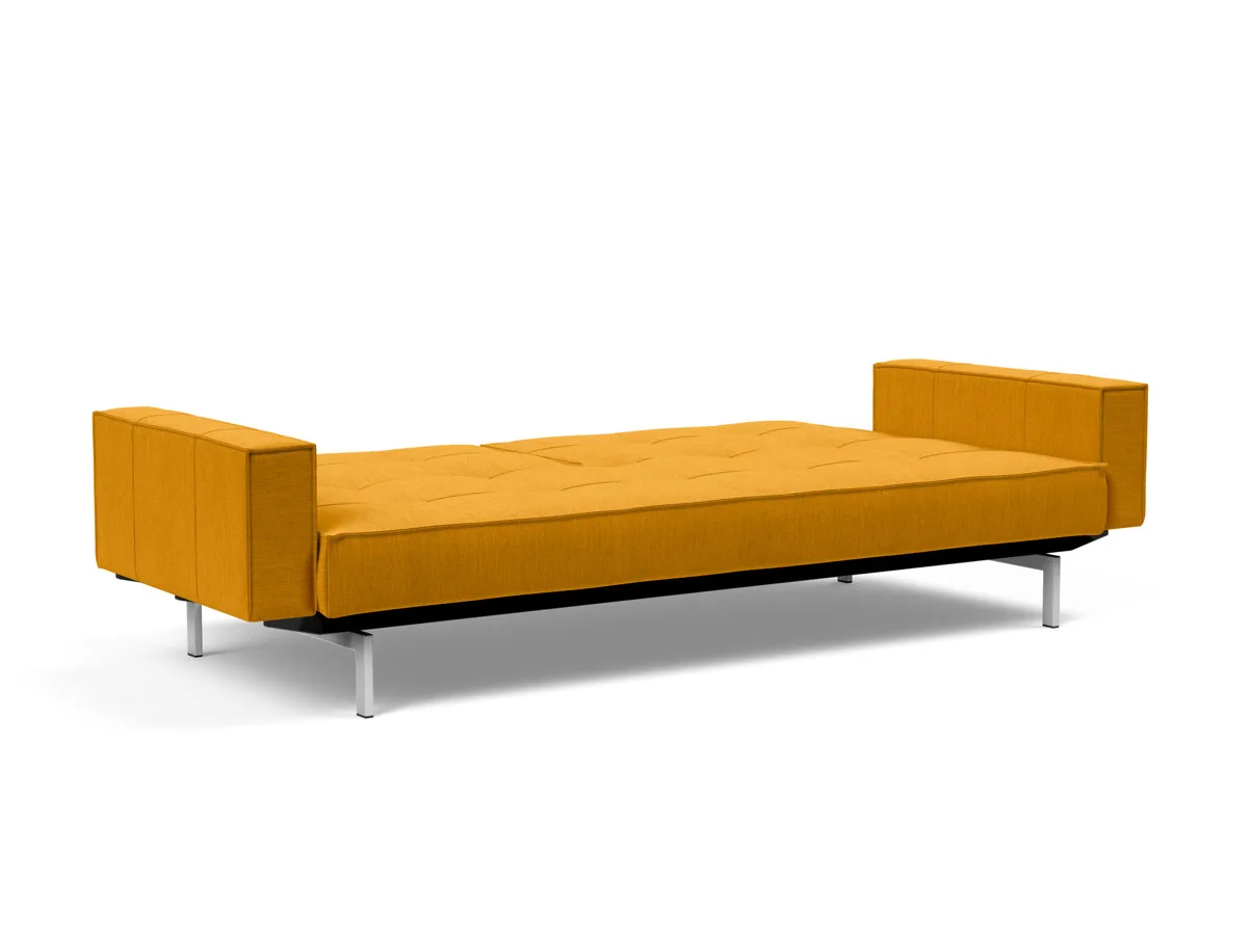 Splitback Chrome Schlafsofa mit Armlehnen – BETT-BETT