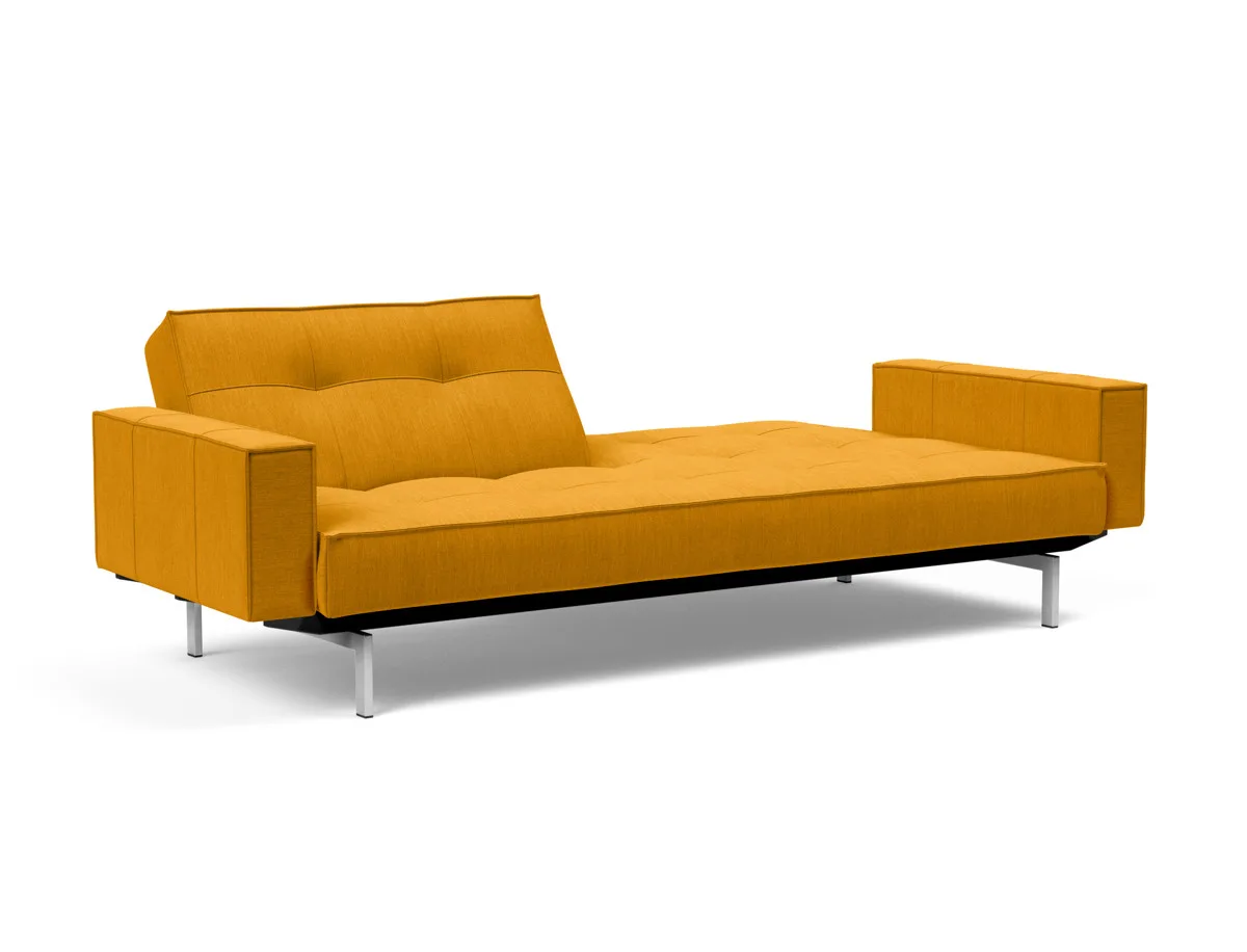 Splitback Chrome Schlafsofa mit Armlehnen – RELAX-BETT