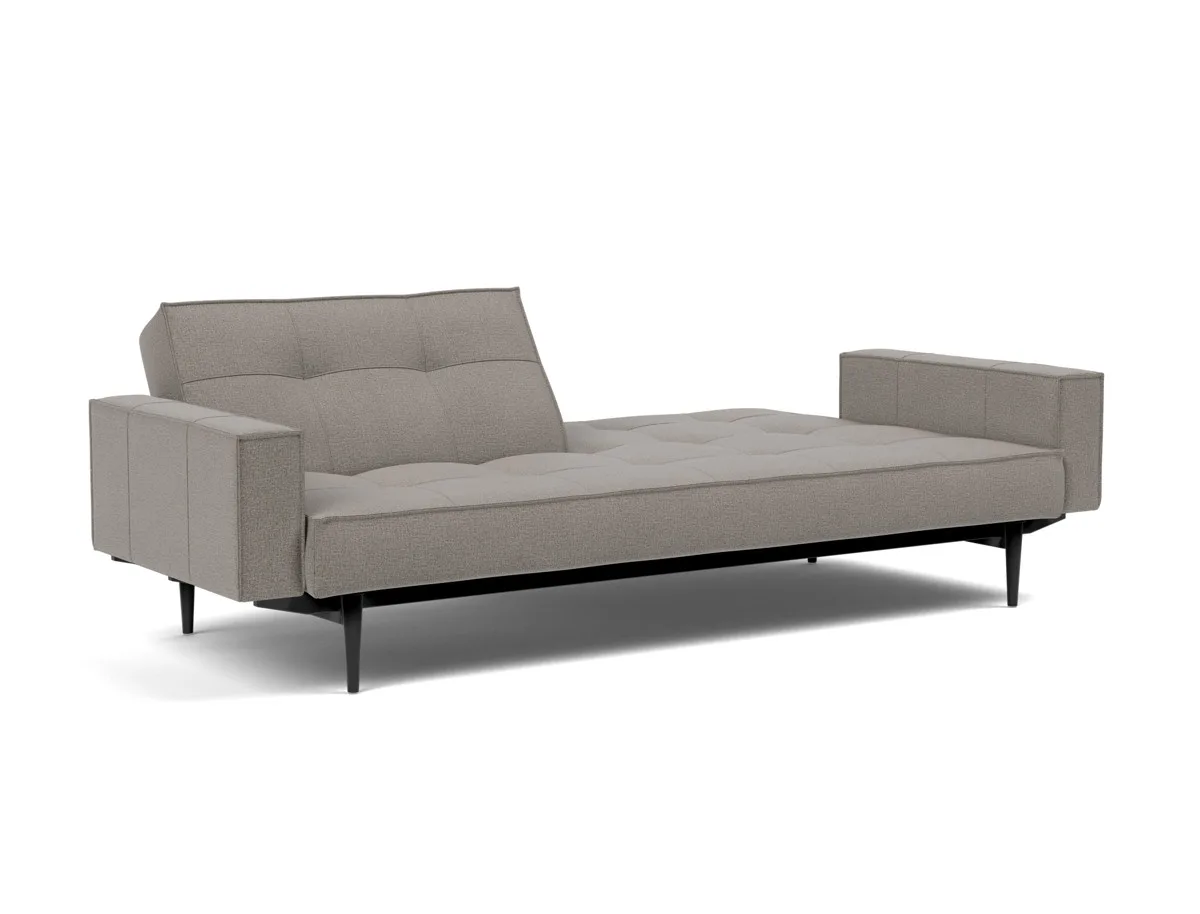 Splitback Styletto Schlafsofa Schwarze Holz mit Armlehnen – RELAX-BETT