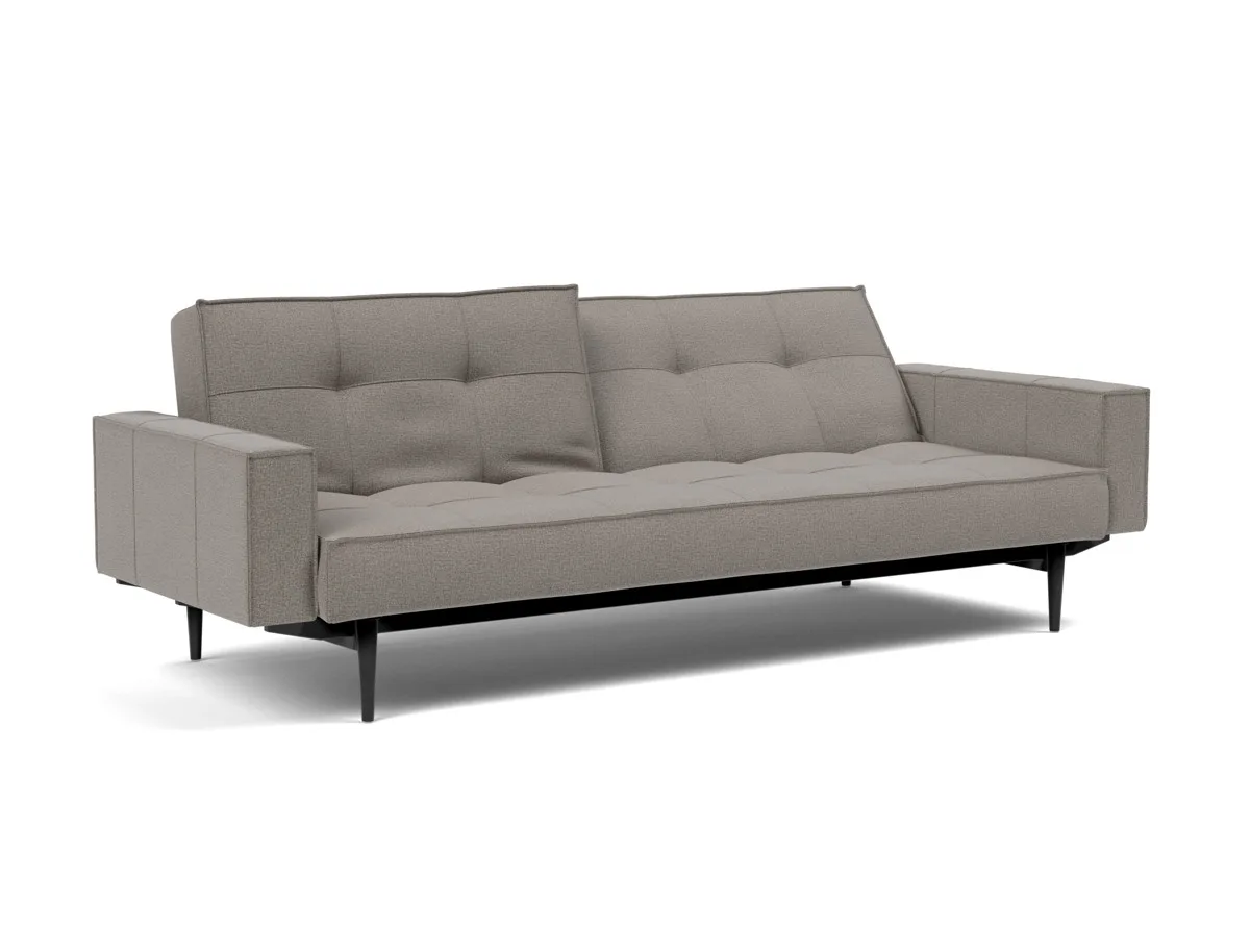 Splitback Styletto Schlafsofa Schwarze Holz mit Armlehnen – SOFA-RELAX