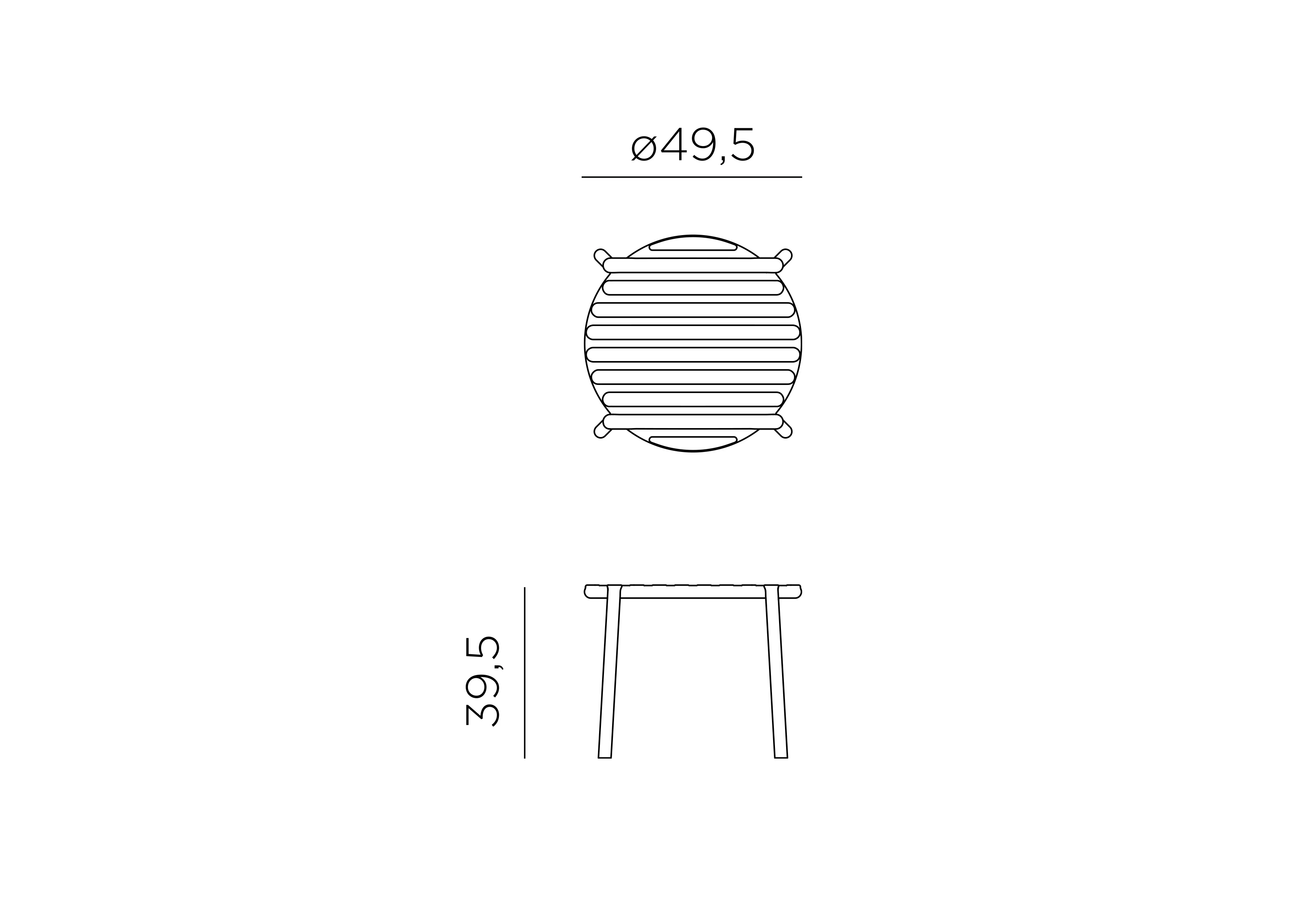 Doga Table Tischchen – Maßzeichnung