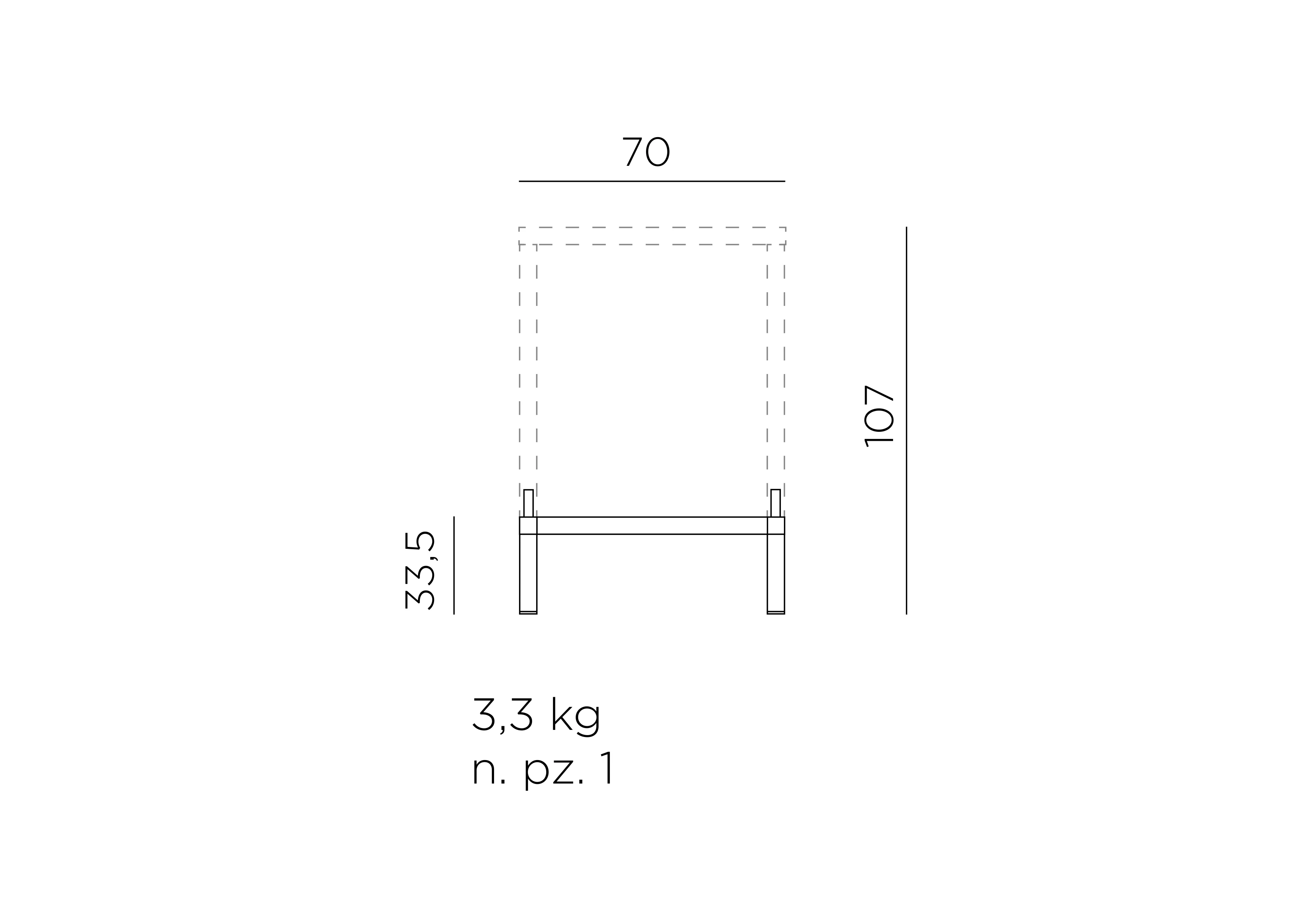 Kit Cube 70 High Zubehörteil – Maßzeichnung
