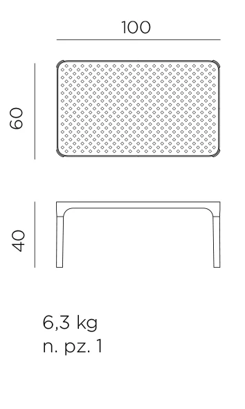 Net Table 100 Tischchen – Maßzeichnung