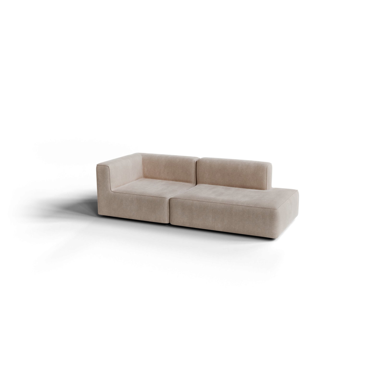 TASI 2 Sitzer Open End Rechts – Beige – Stoff: Pina