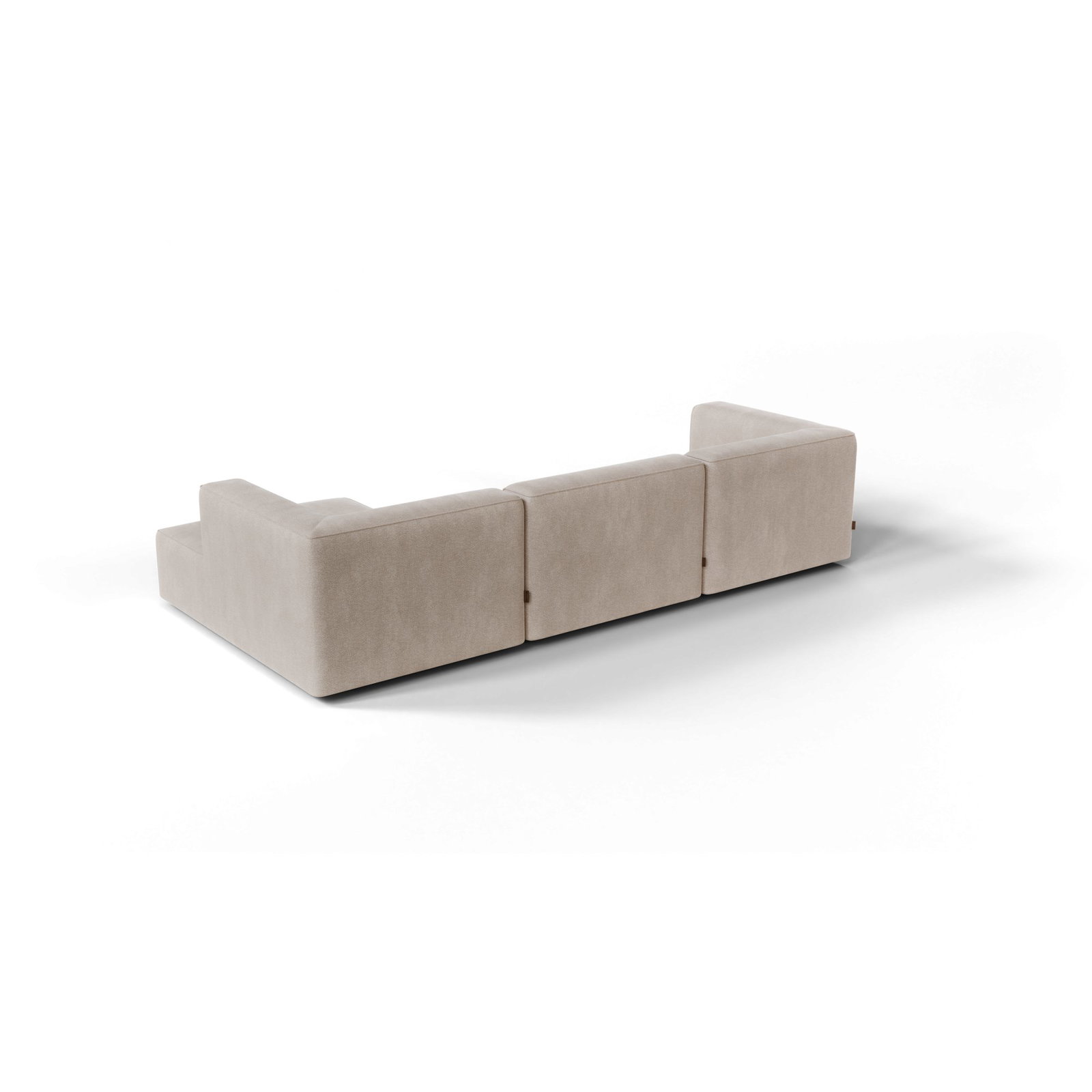 TASI 3 Sitzer Chaiselongue Rechts – Beige – Stoff: Pina