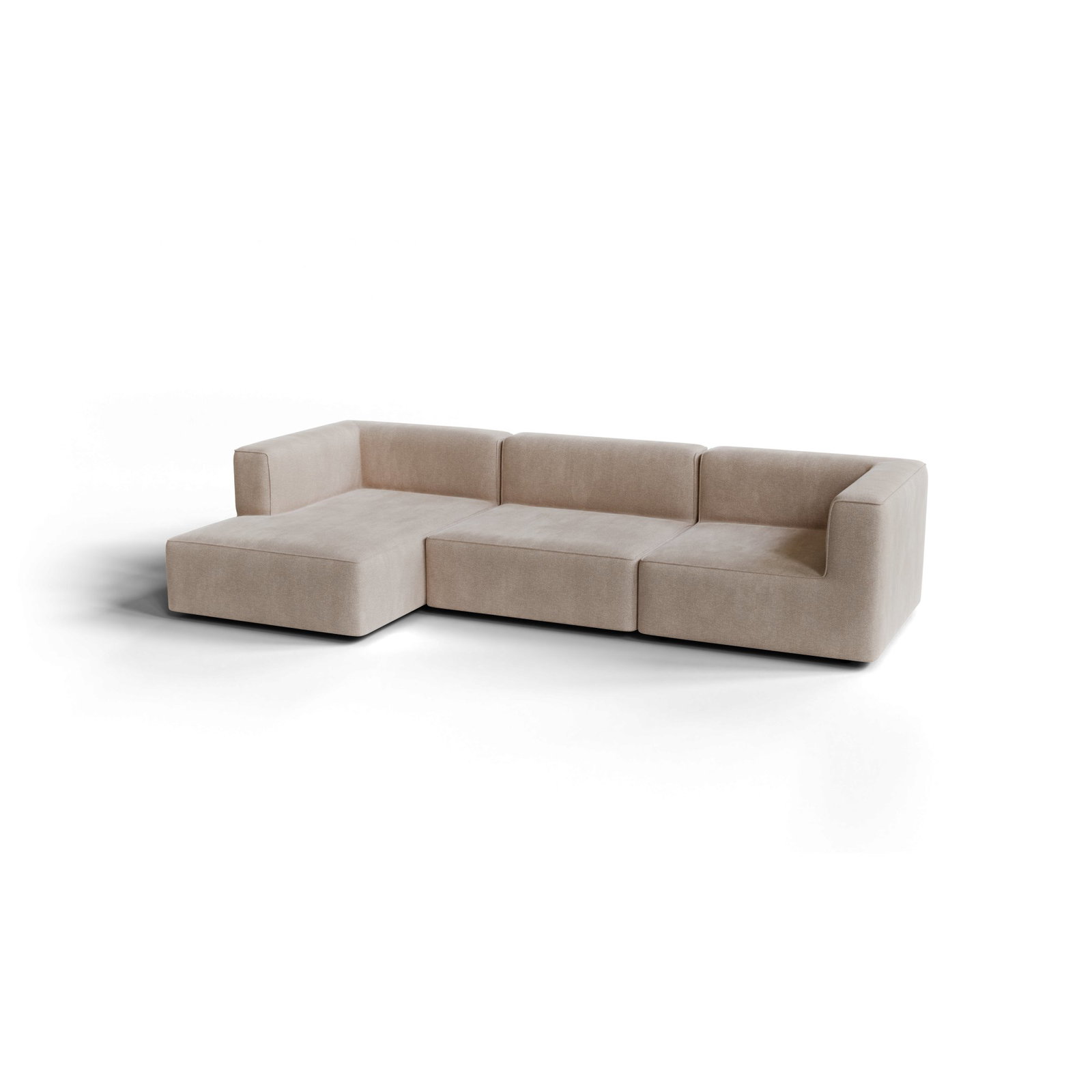 TASI 3 Sitzer Chaiselongue Links – Beige – Stoff: Pina