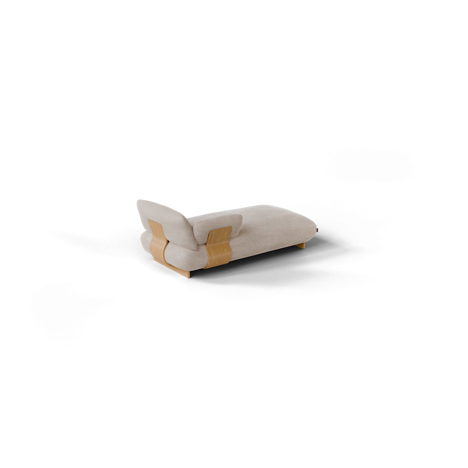 MOCO Chaiselongue Links – Beige – Stoff: Pina