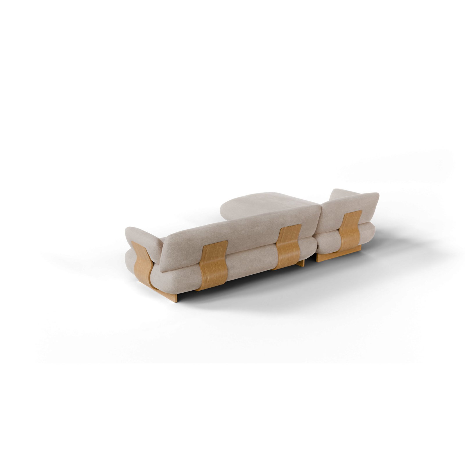 MOCO 2 Sitzer Chaiselongue Links – Beige – Stoff: Pina