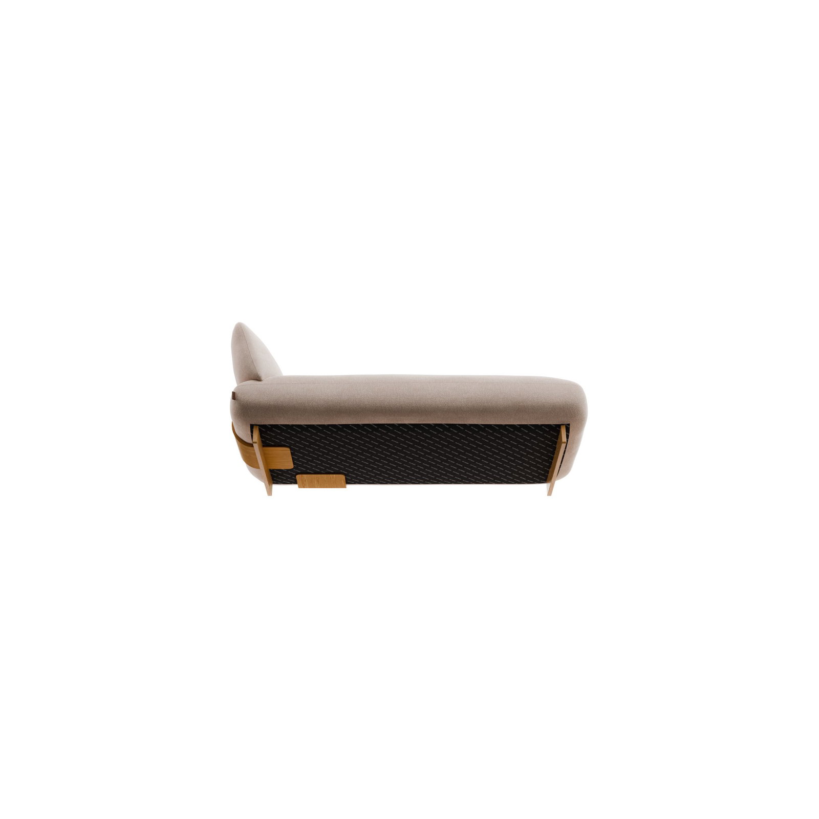 MOCO Chaiselongue Rechts – Beige – Stoff: Pina