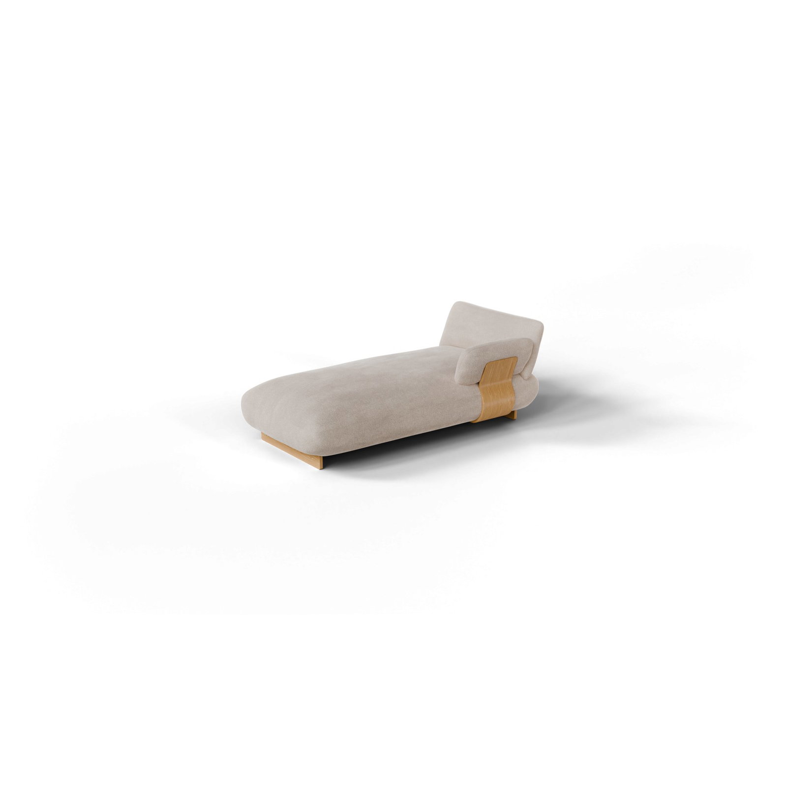 MOCO Chaiselongue Rechts – Beige – Stoff: Pina