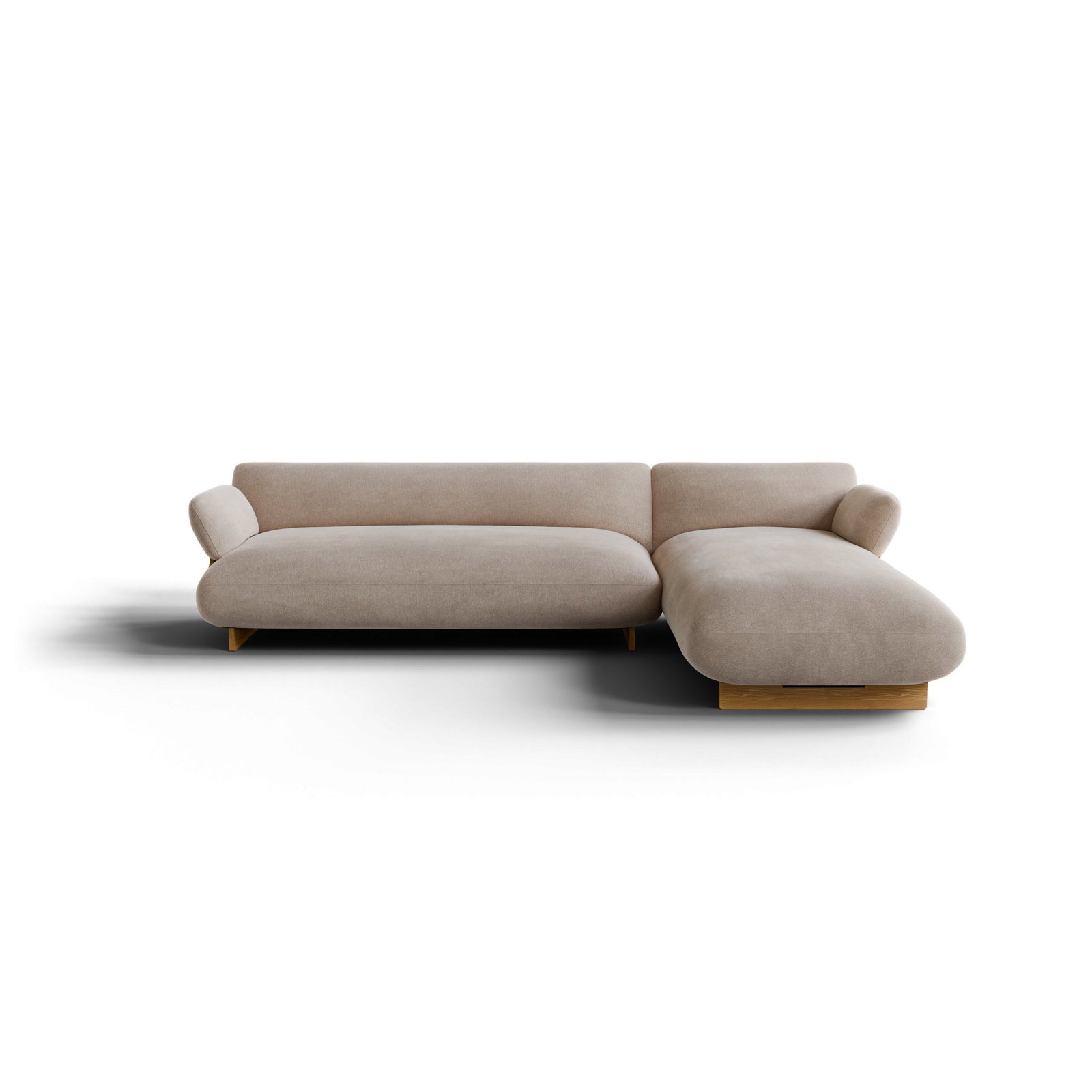 MOCO 2 Sitzer Chaiselongue Rechts – Beige – Stoff: Pina