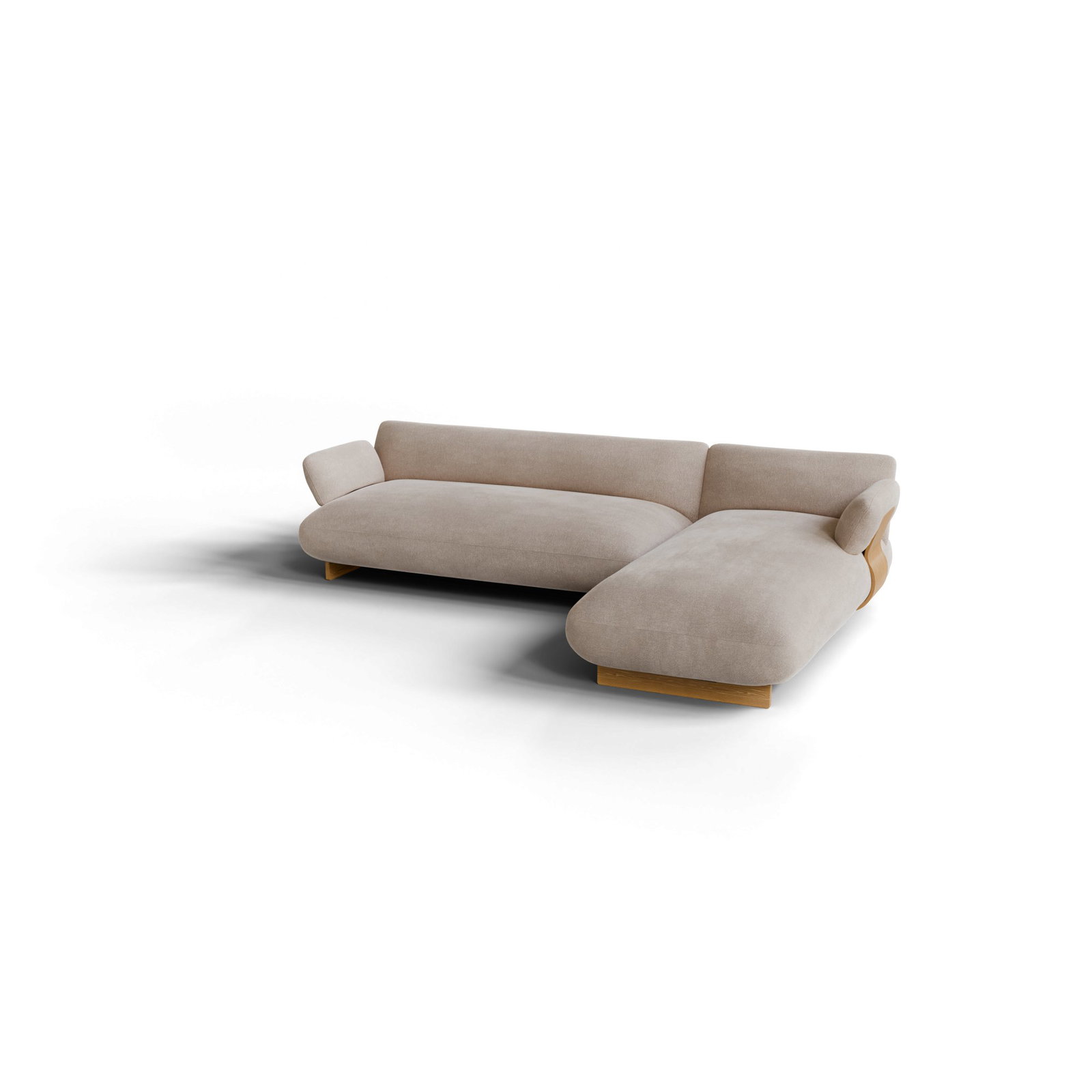 MOCO 2 Sitzer Chaiselongue Rechts – Beige – Stoff: Pina