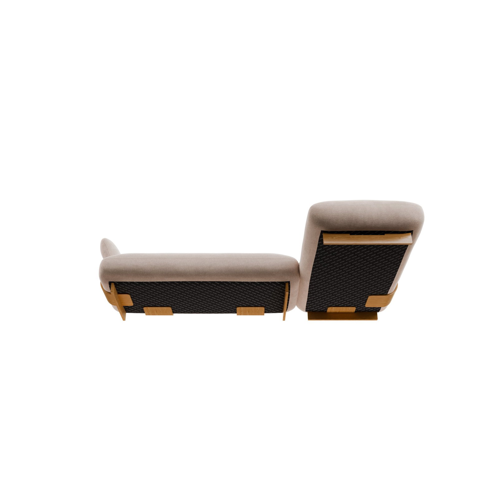 MOCO 2 Sitzer Chaiselongue Rechts – Beige – Stoff: Pina