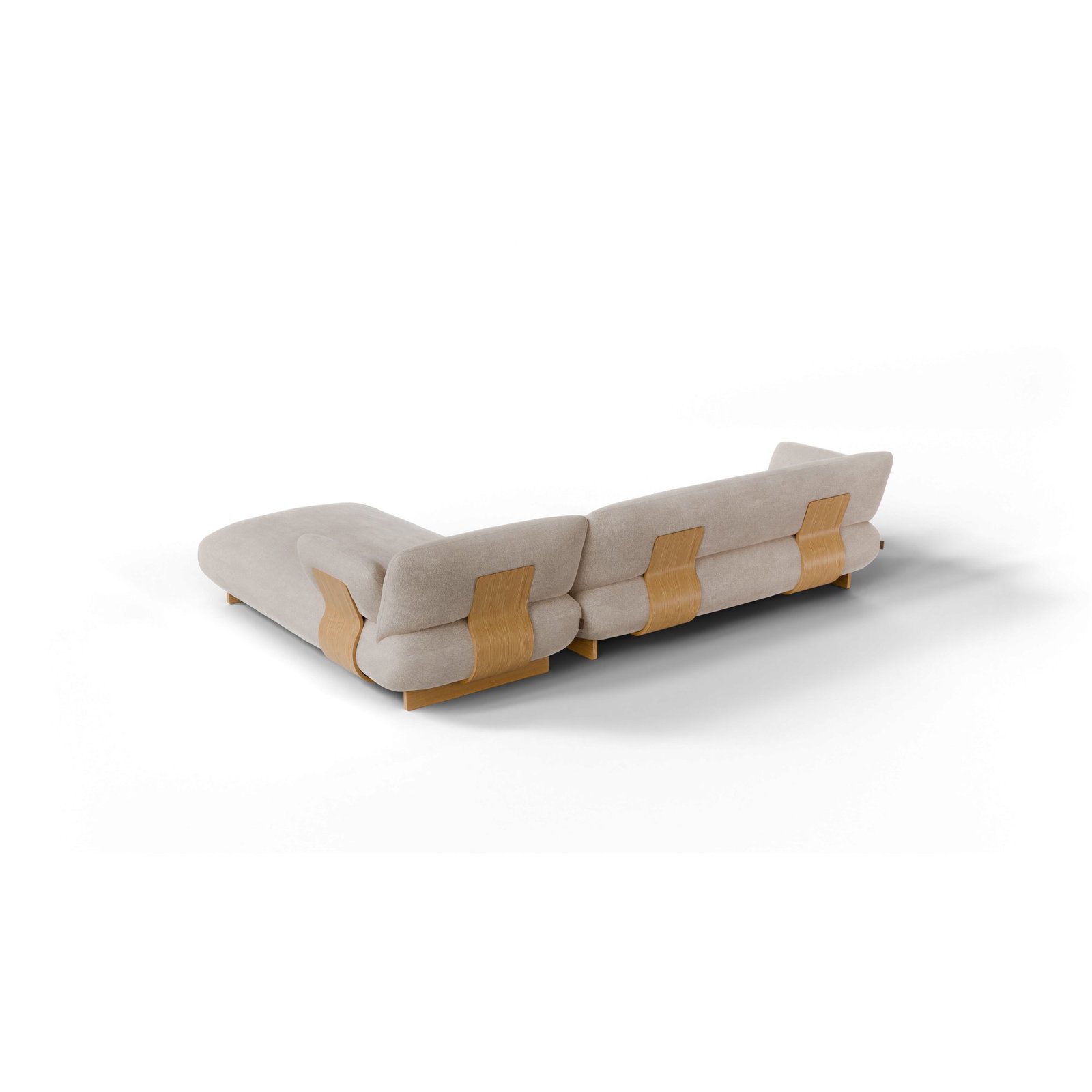 MOCO 2 Sitzer Chaiselongue Rechts – Beige – Stoff: Pina