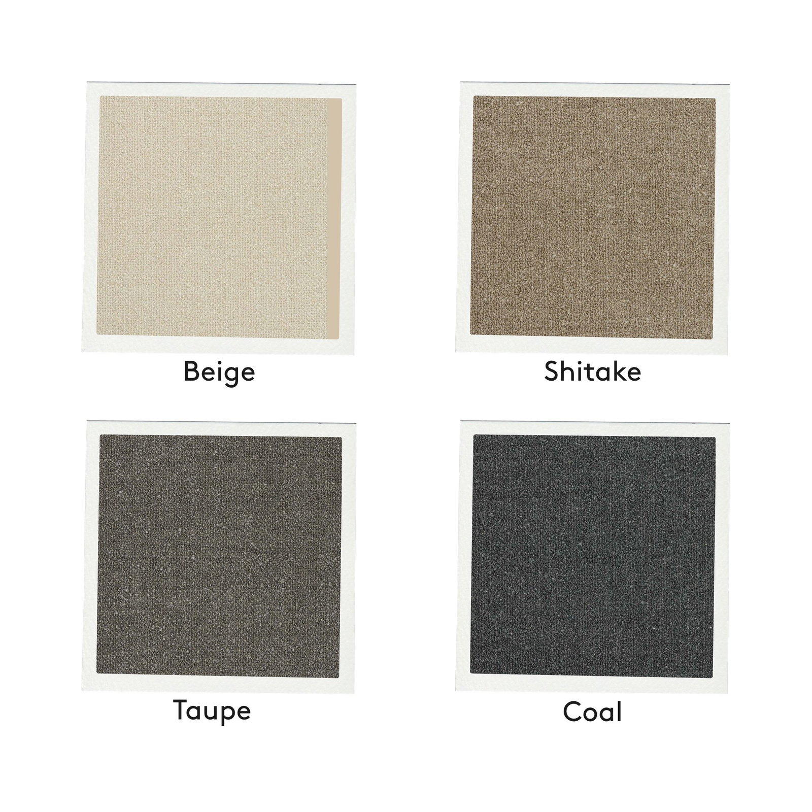 Stoff Bouclé – Farben: Beige / Coal / Shitake / Taupe