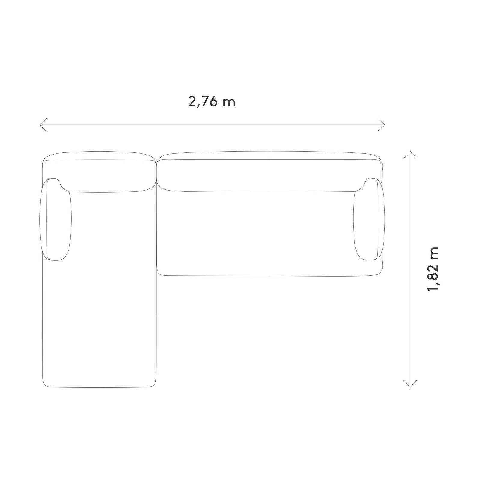 MOCO 2 Sitzer Chaiselongue Links