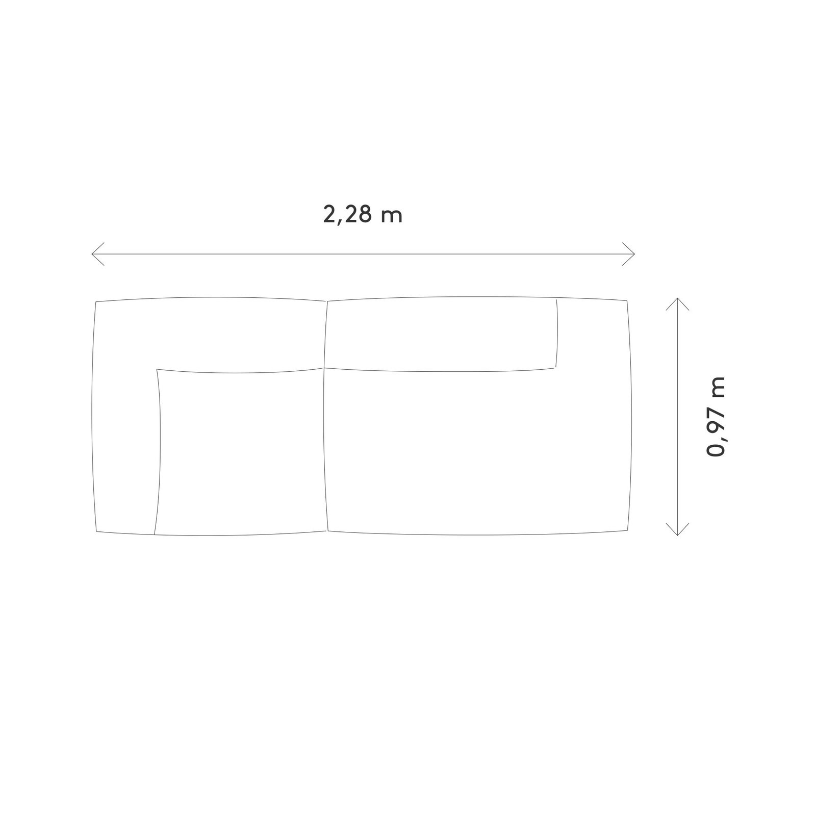 TASI 2 Sitzer Open End Rechts