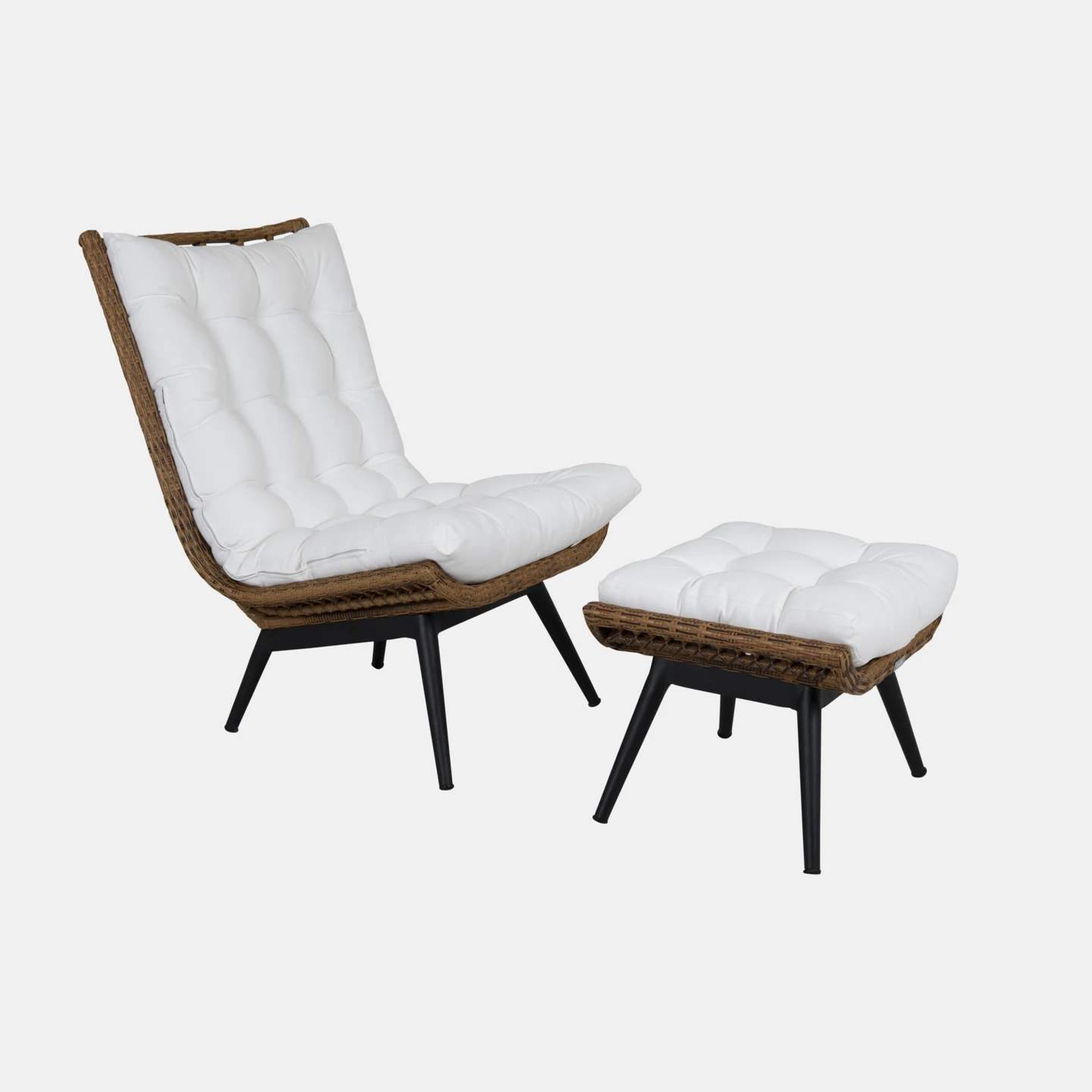 Covelo Fußhocker Natur/weiß