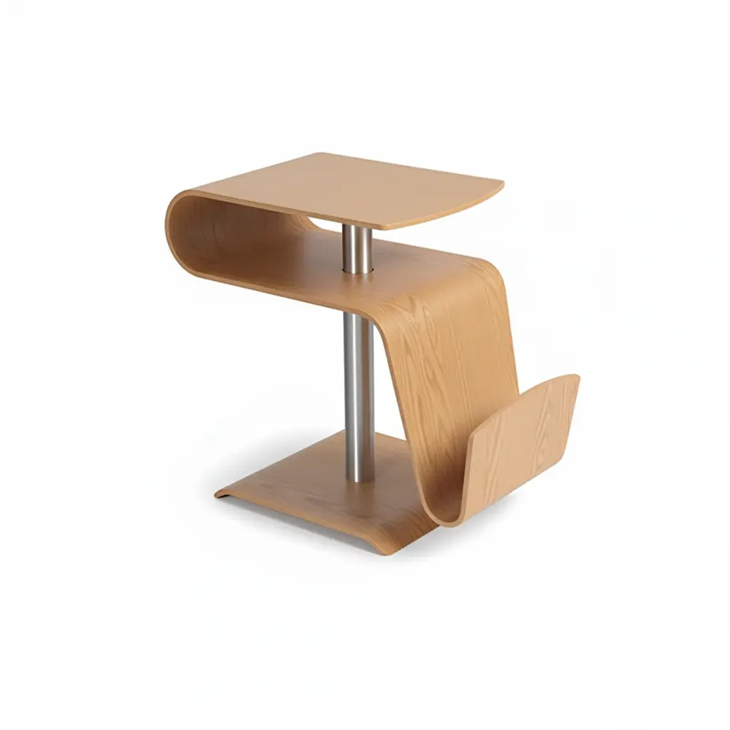Conform Time Out Beistelltisch – Eiche unbehandelt mit Aluminiumfuß