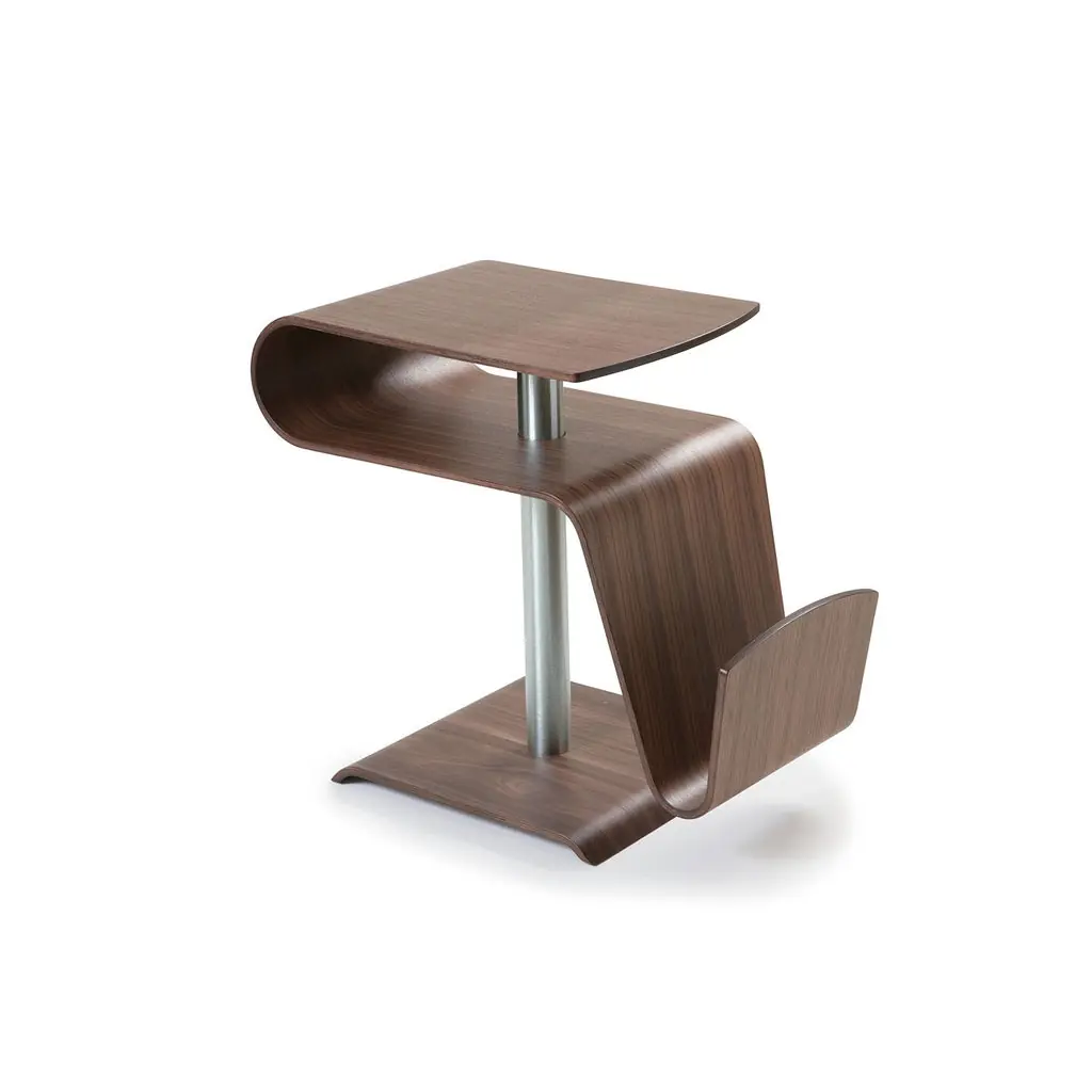 Conform Time Out Beistelltisch – Walnuss lackiert mit Aluminiumfuß