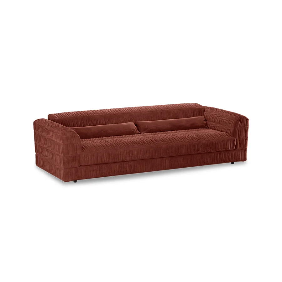 HKliving Club Couch – Royal velvet, Magnolia – Wohnansicht