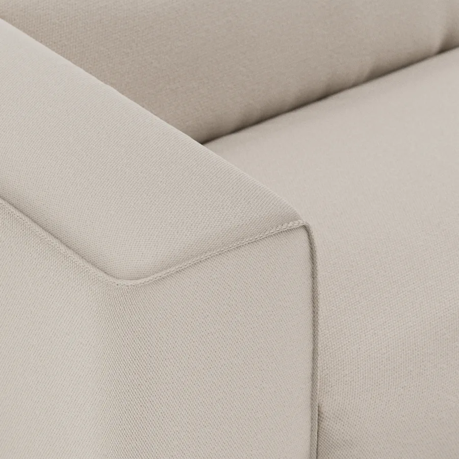 HKliving FLAKE Couch – Element links 1,5-Sitzer – Cosy, Beige – Wohnansicht