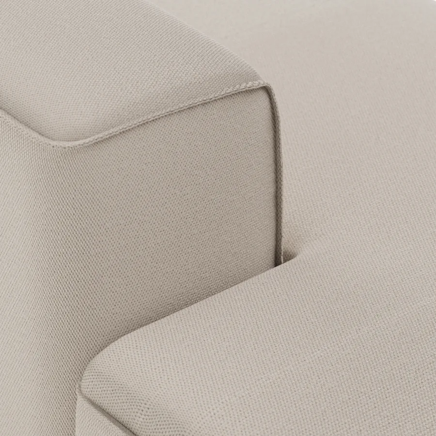 HKliving FLAKE Couch – Element Longchair links – Cosy, Beige – Wohnansicht