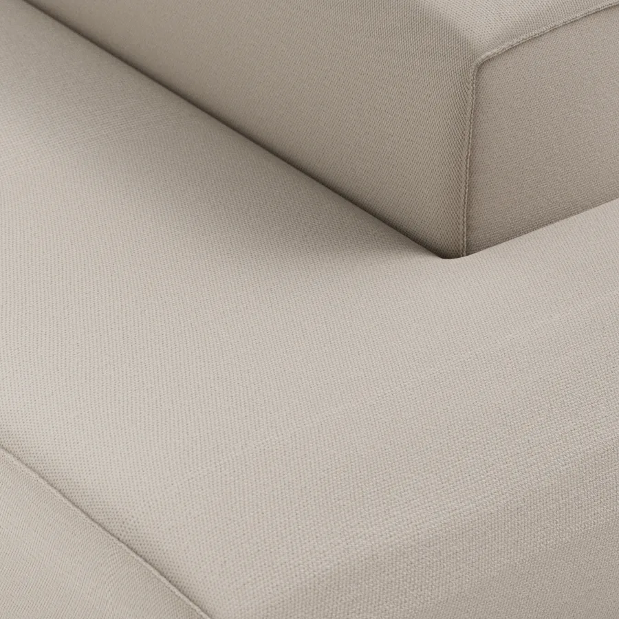 HKliving FLAKE Couch – Element Longchair rechts – Cosy, Beige – Wohnansicht