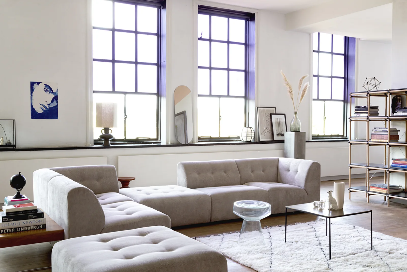 HKliving Vint Couch – Hocker – Wohnambiente