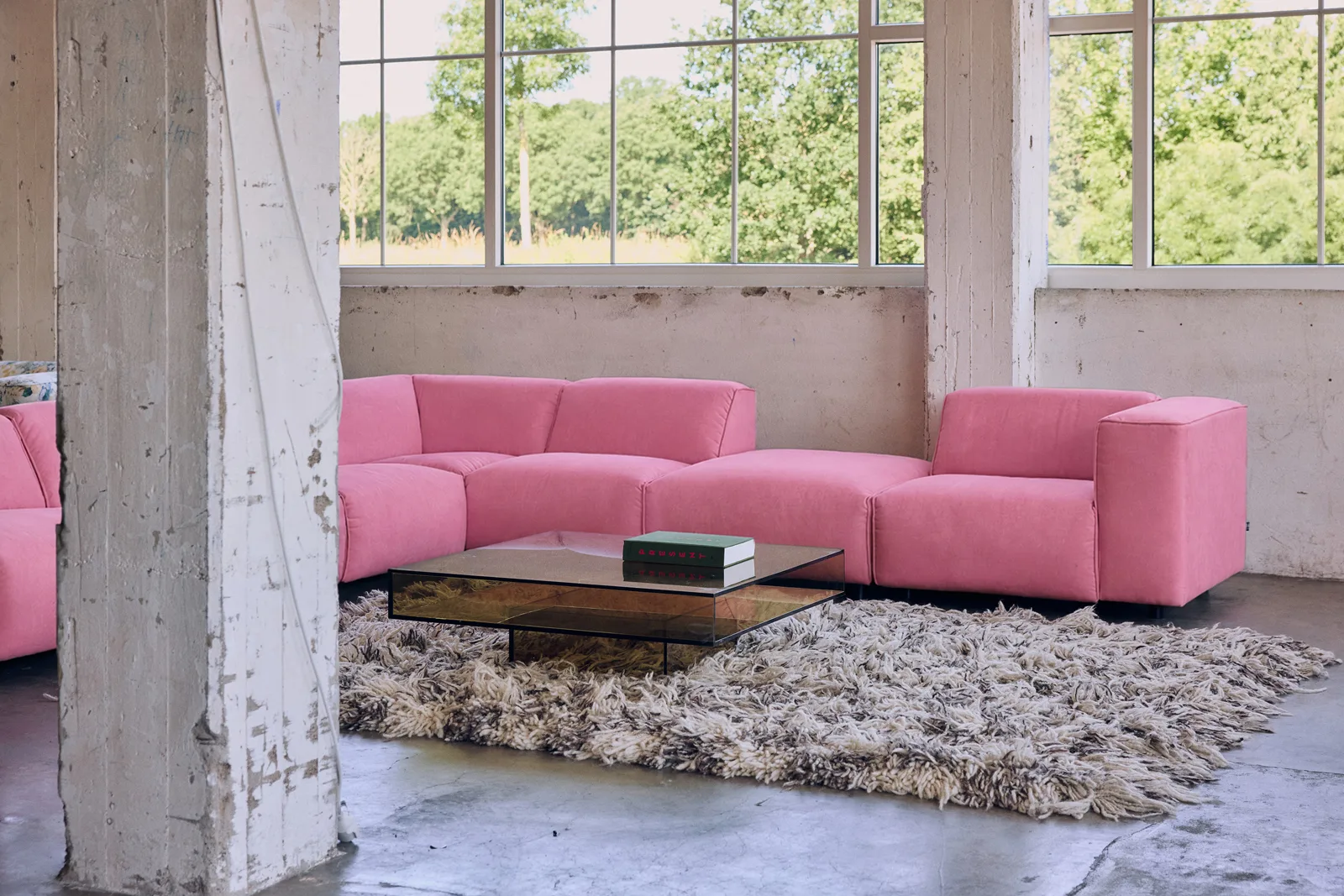 HKliving FLAKE Couch – Hocker – Wohnambiente