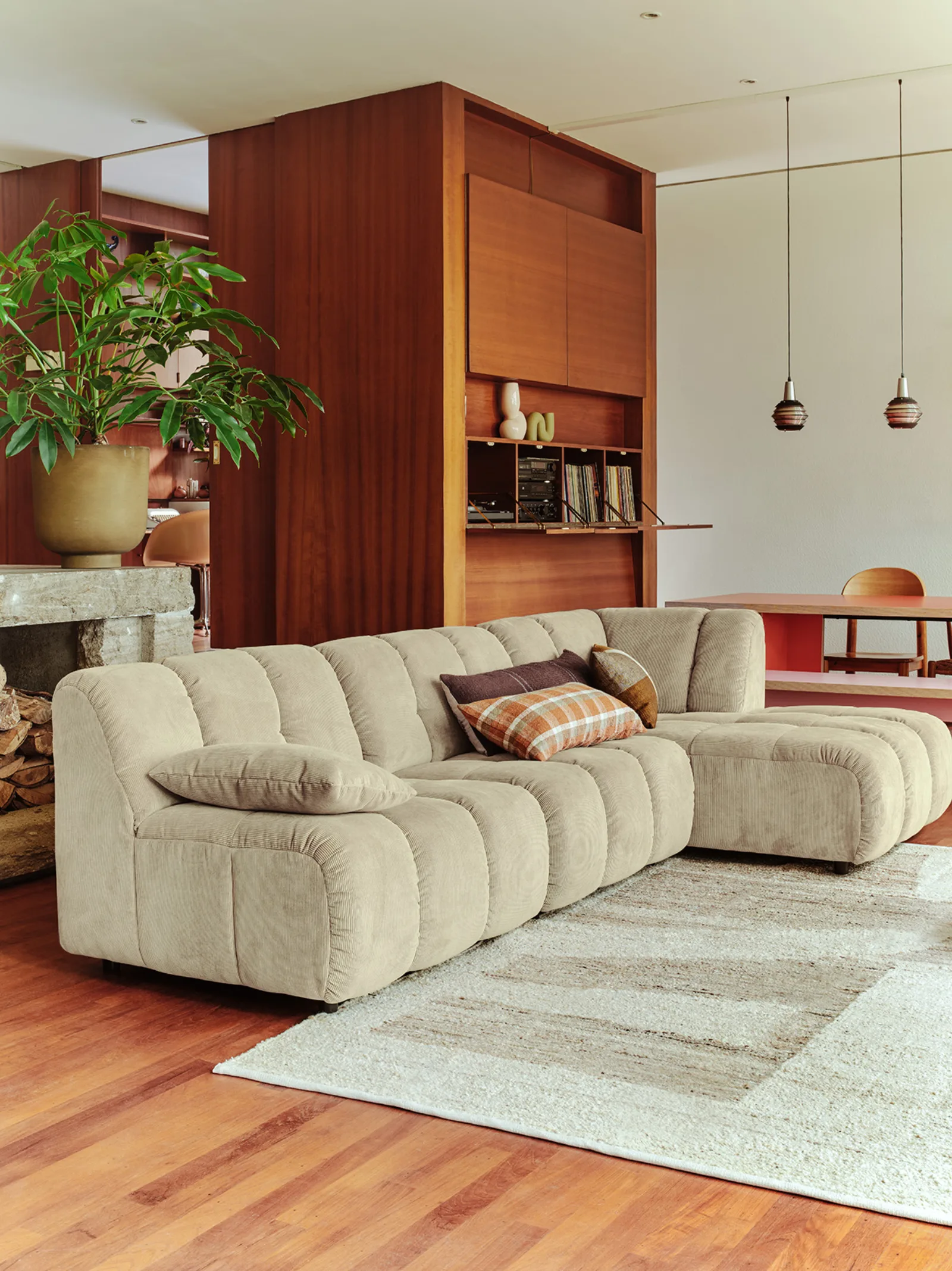 HKliving Wave Couch – Element rechte niedrige Armlehne – Wohnambiente