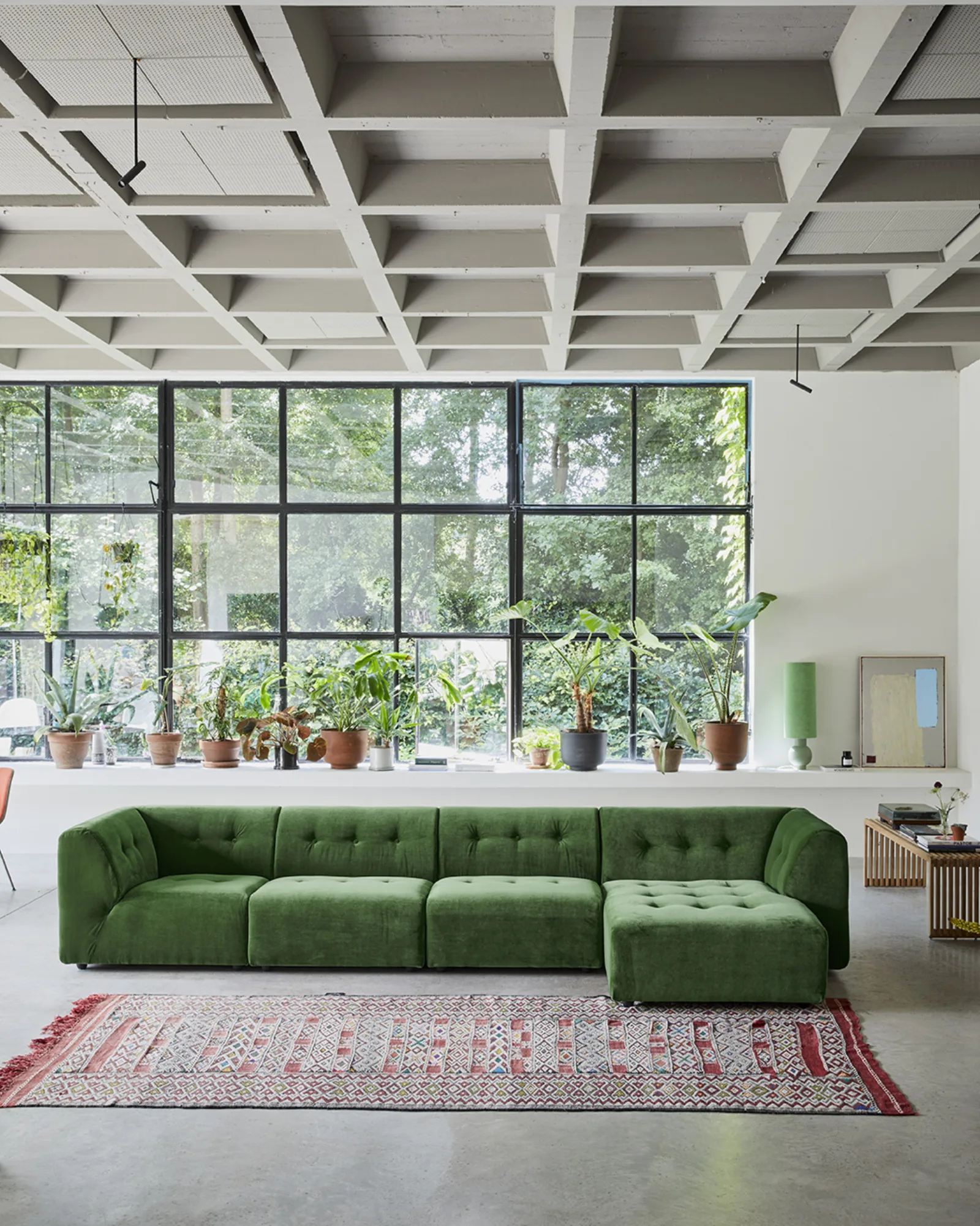 HKliving Vint Couch – Hocker Klein – Wohnambiente