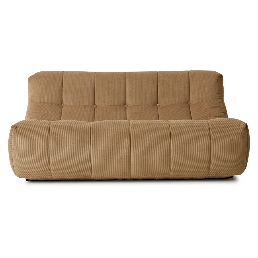 HKliving Lazy Lounge Bank – Corduroy rib, Brown – Wohnansicht