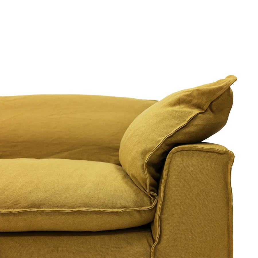 HKliving Nomad Couch – 305 cm – Linen Burnt ochre