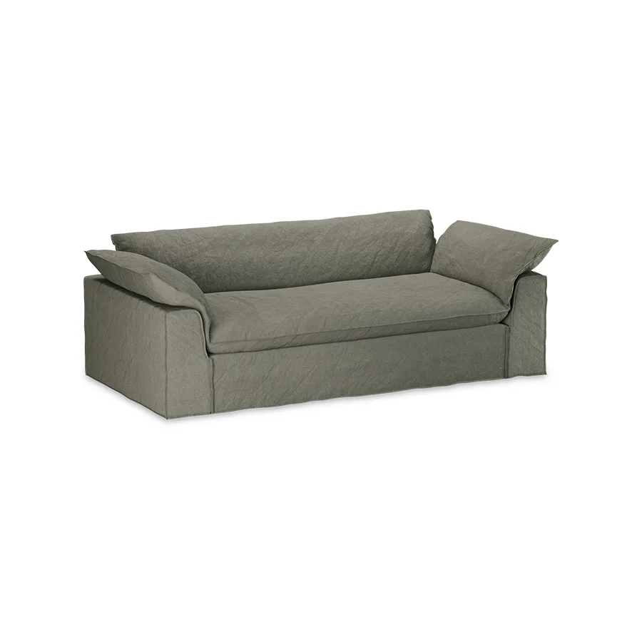 HKliving Nomad Couch Bezug – 244 cm – Linen, Army green – Wohnansicht