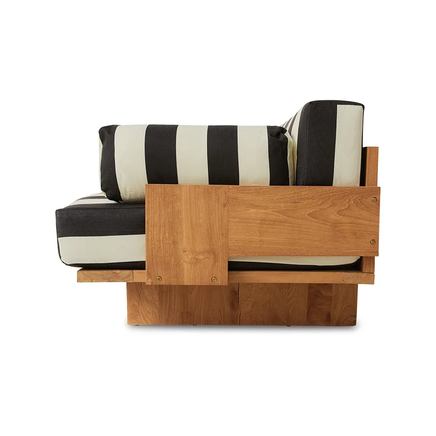 HKliving Outdoor Sofa Teak – Stracciatella – Wohnansicht