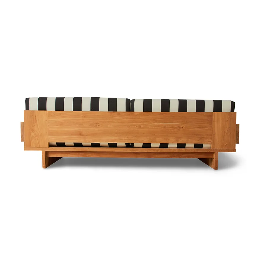 HKliving Outdoor Sofa Teak – Stracciatella – Wohnansicht