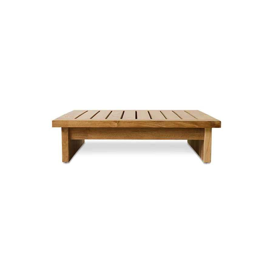 HKliving Outdoor Hocker Teak – Chalkstripe – Wohnansicht