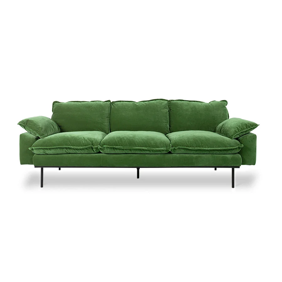 HKliving Retro Sofa – 3-Sitzer – Royal velvet Green