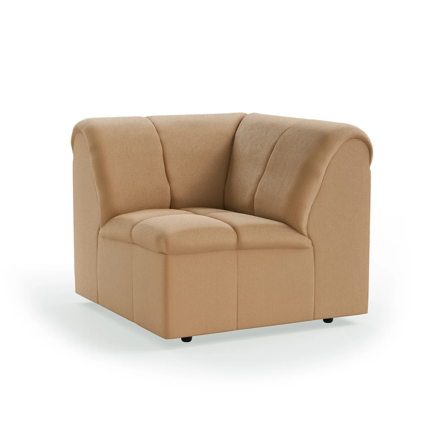 HKliving Wave Couch – Eckelement – Corduroy rib, Brown