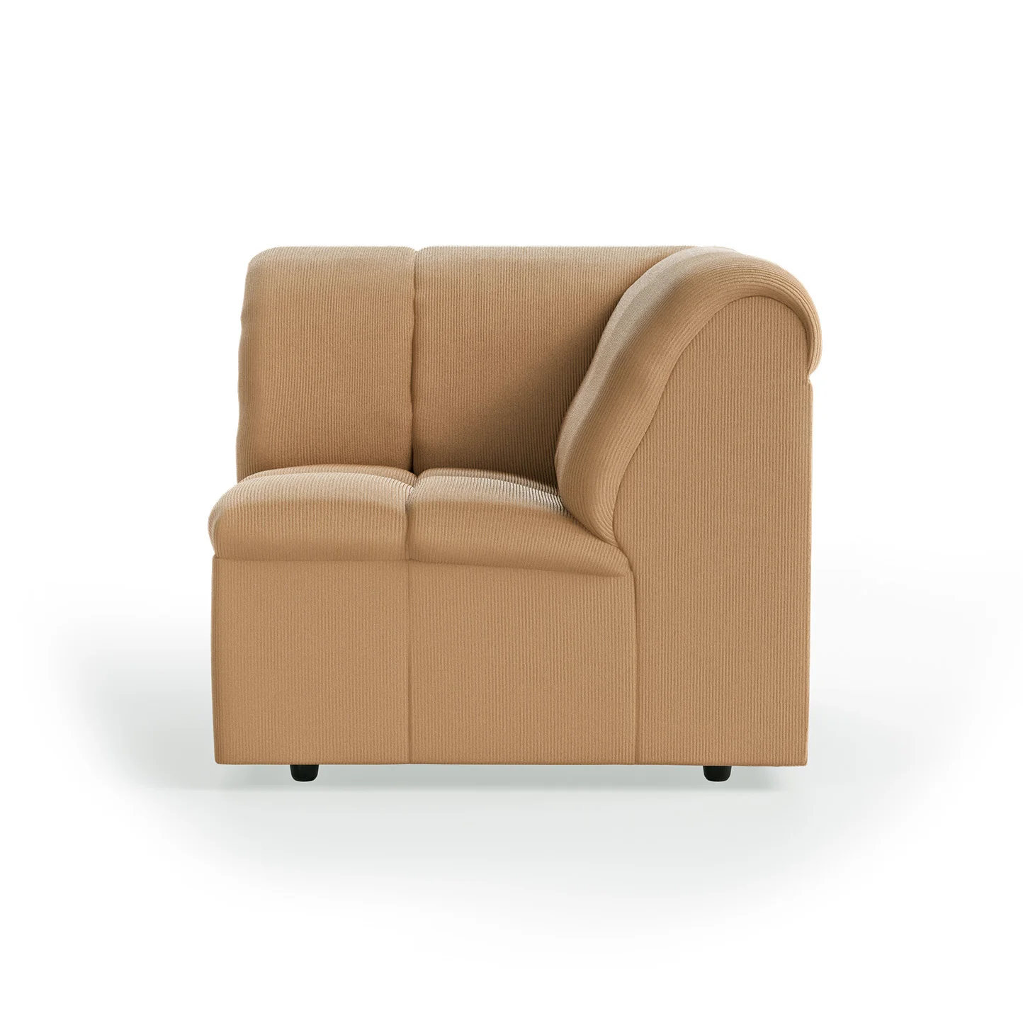 HKliving Wave Couch – Eckelement – Corduroy rib, Brown