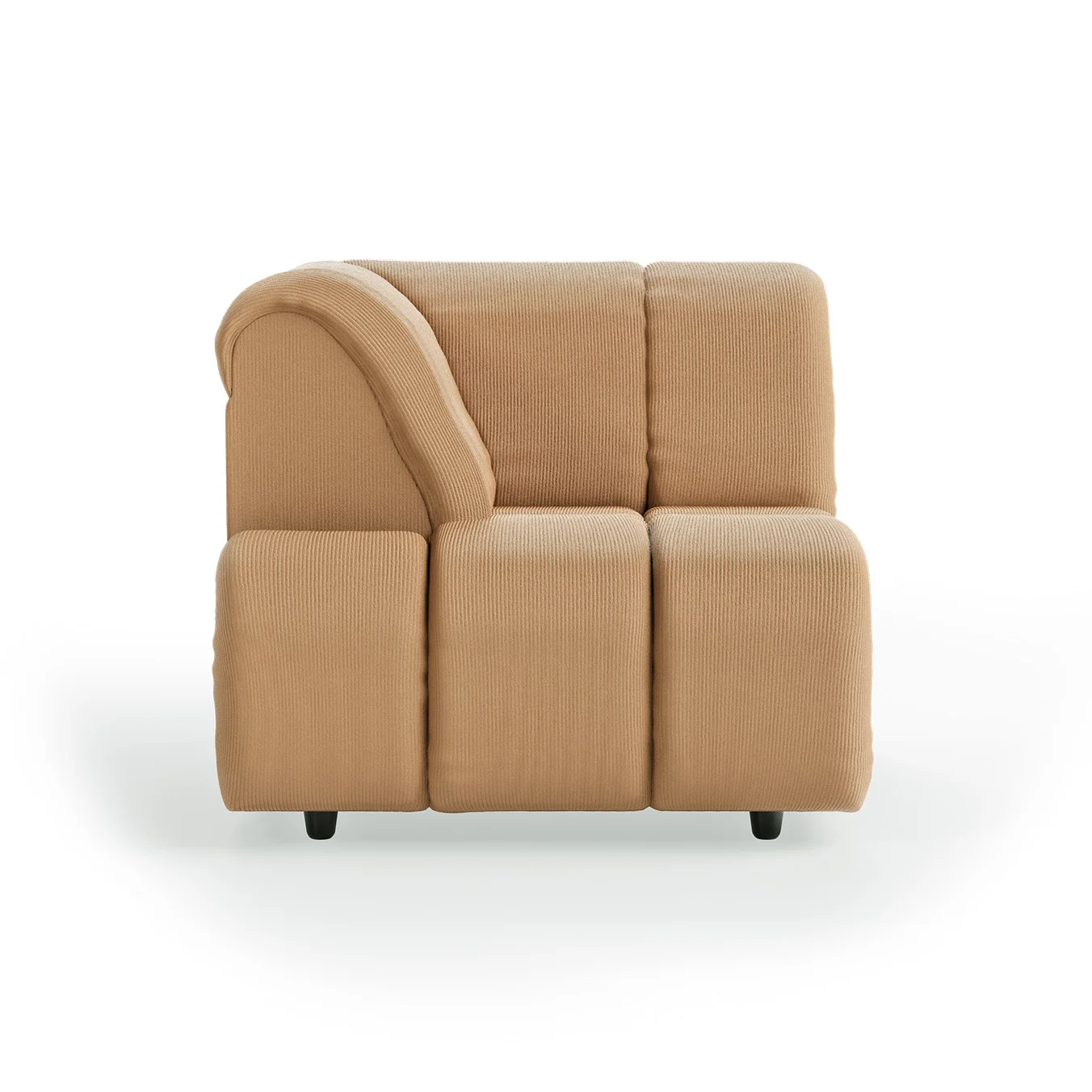 HKliving Wave Couch – Element linke hohe Armlehne – Corduroy rib, Brown